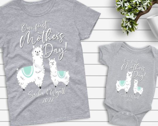 First Mother's Day Matching Mom And Baby Custom T Shirt